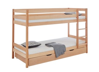 Etagenbett Lars 95,5x140x205,5 cm Buche massiv