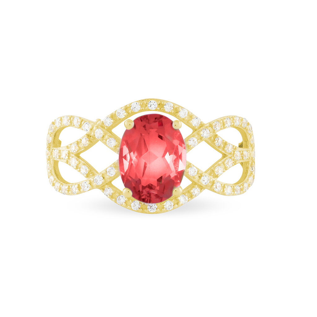 Bague Tina Or Jaune Rubis Et Diamant
