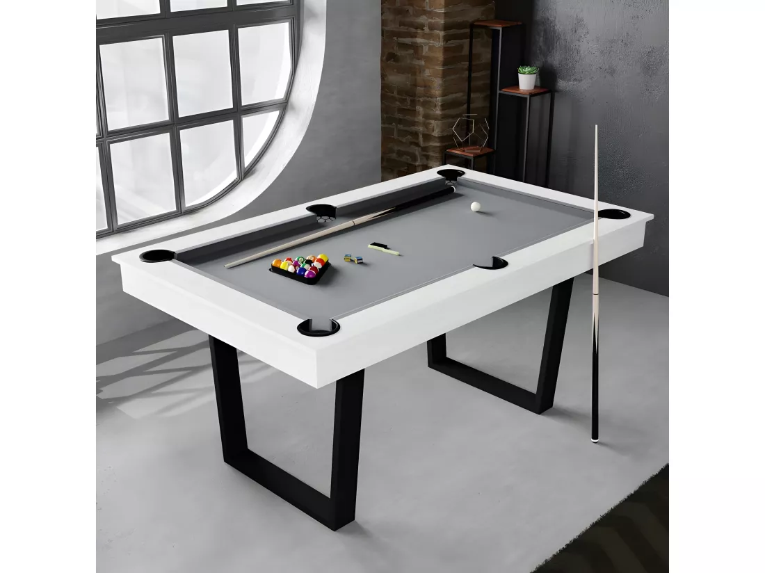 Billard Américain Convertible en Table à manger 4/6 personnes 185 x 104 x 82 Cm - Horizon