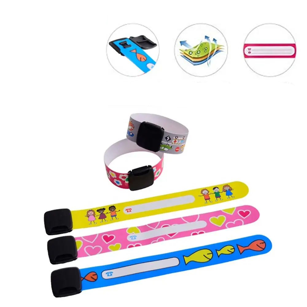 (8er Set) Kinder Notfall ID Armband Wiederverwendbares Sicherheits Adress Armband - Bunt
