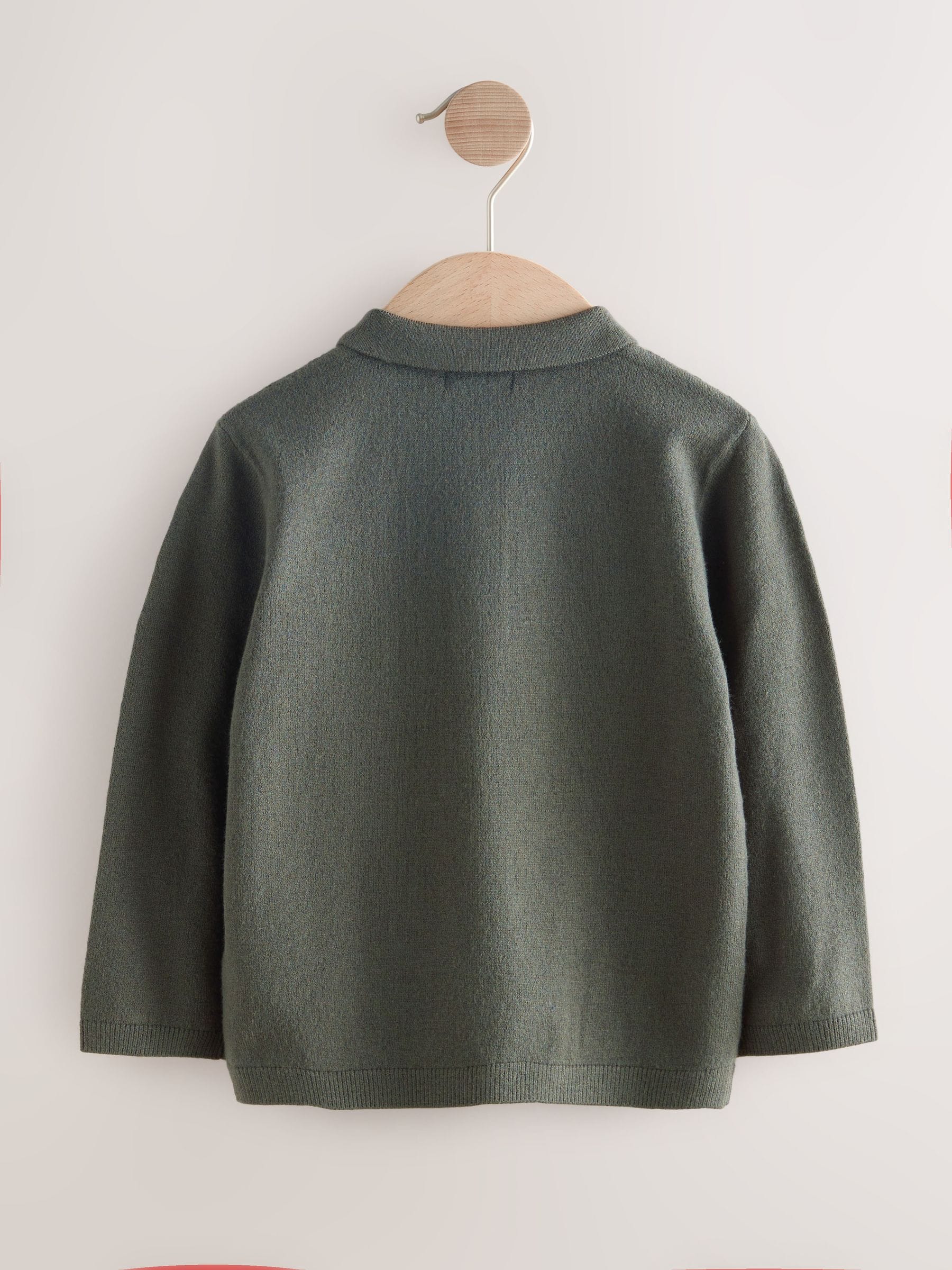 Donkergroen - Poloshirt met kabelbreisel (3mnd -7jr)