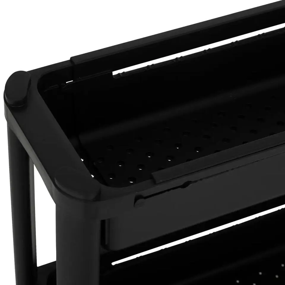 5Five Keuken/badkamer trolley 4 laags - 37 x 15 x 79 cm - zwart