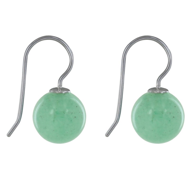 Boucles d'Oreilles Argent Billes d'Aventurine