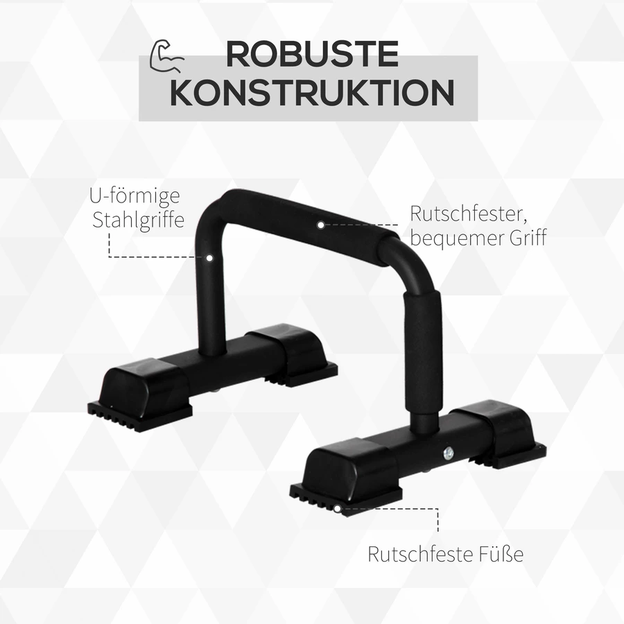 HOMCOM Liegestützgriffe mit rutschfester Unterlage schwarz