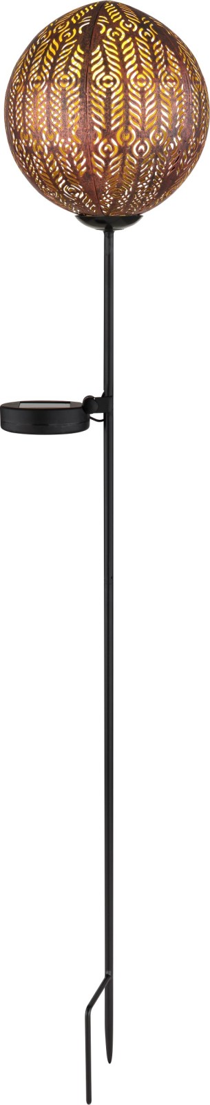 LED-Solar-Erdspieß - kupferfarben - schwarz matt - 90 cm hoch