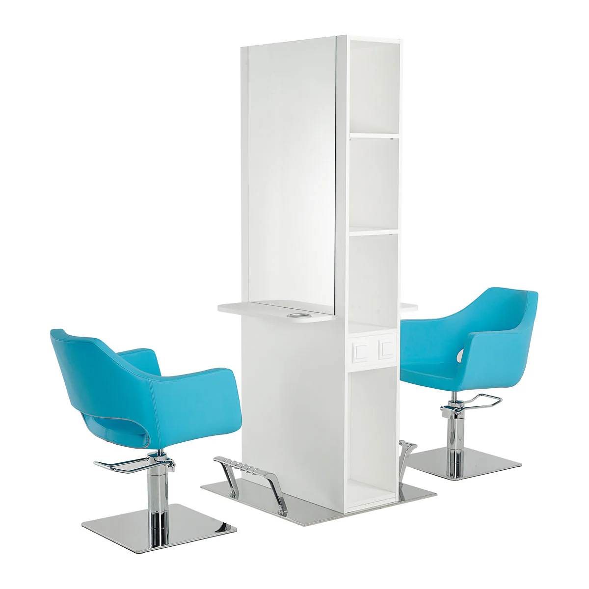 Coiffeuse HELENE Centrale 2 places Finition Matte   repose pieds