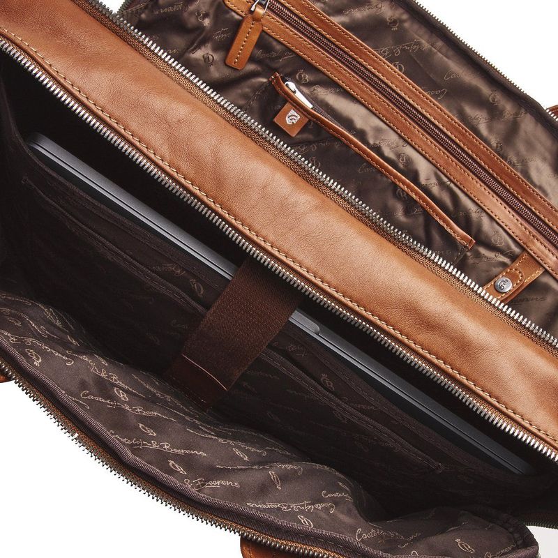 Castelijn & Beerens - Firenze - Laptoptas - Lichtbruin - Leer - 17 inch