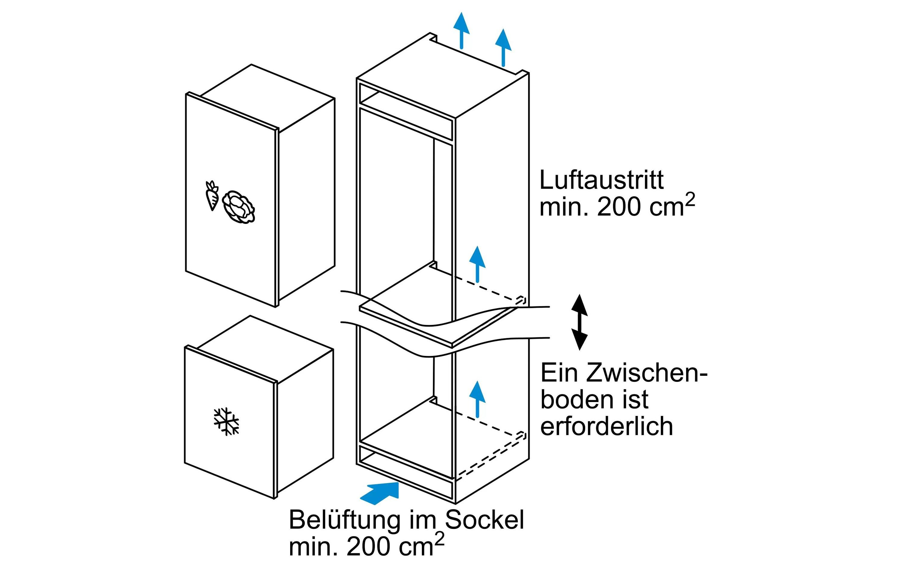 Einbaugefrierschrank GIV11ADE0 Rechts, Wechselbar<br>Gefrierautomat für den Einbau in einen 60 cm breiten Küchenschrank