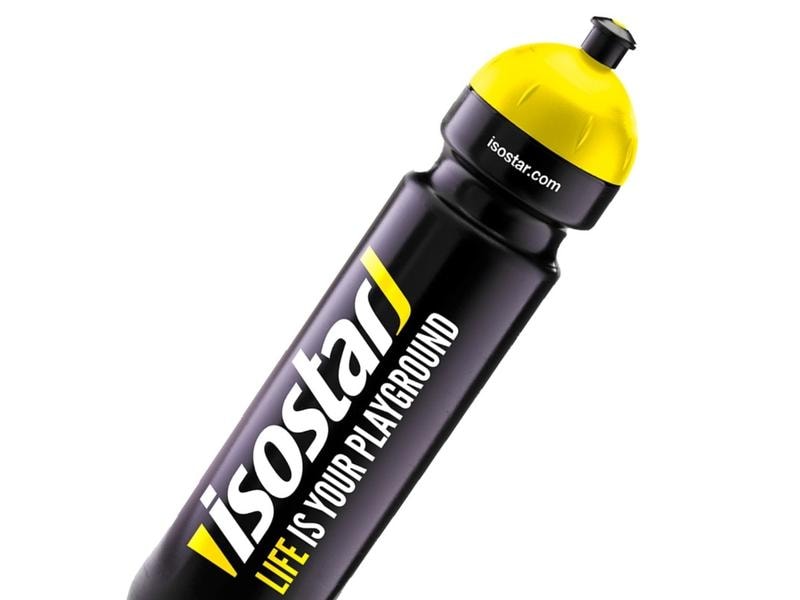 Isostar Trinkflasche Bidon 1000 ml, Gelb; Schwarz Trinkflasche