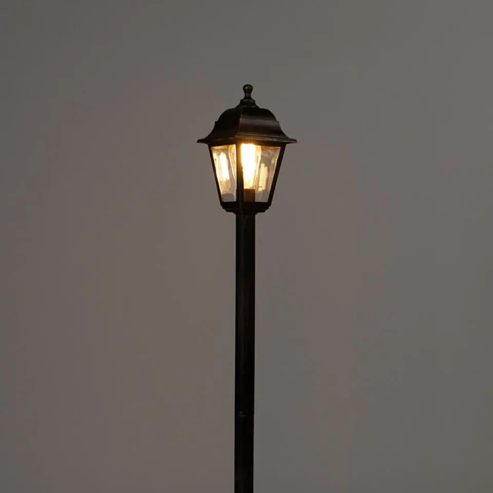 Qazqa staande buitenlampen capital goudkleurig e27