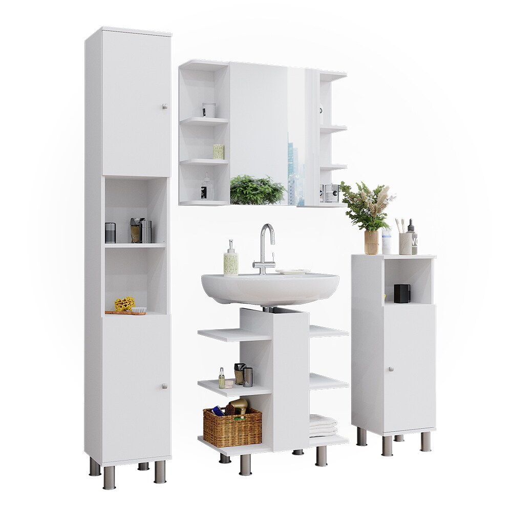 Vicco Badmöbel-Set Fynn Weiß 4 Teile