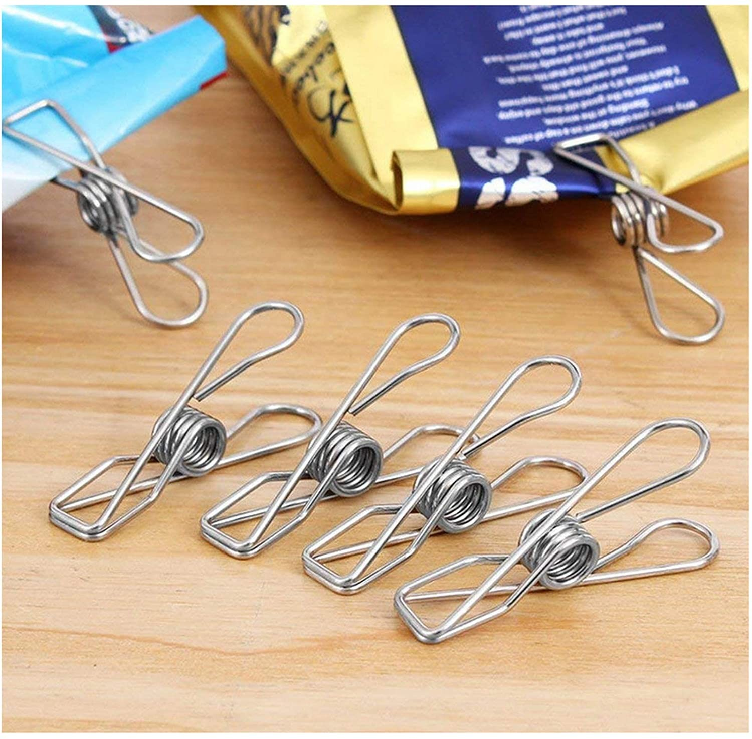 (20er Set) Edelstahl Wäsche Klammern Kleider Aufhänger - Silber