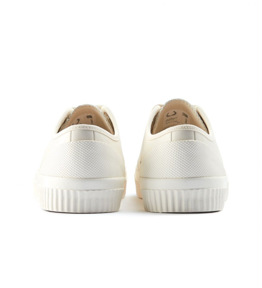 chinelos de couro branco Fred Perry Hughes