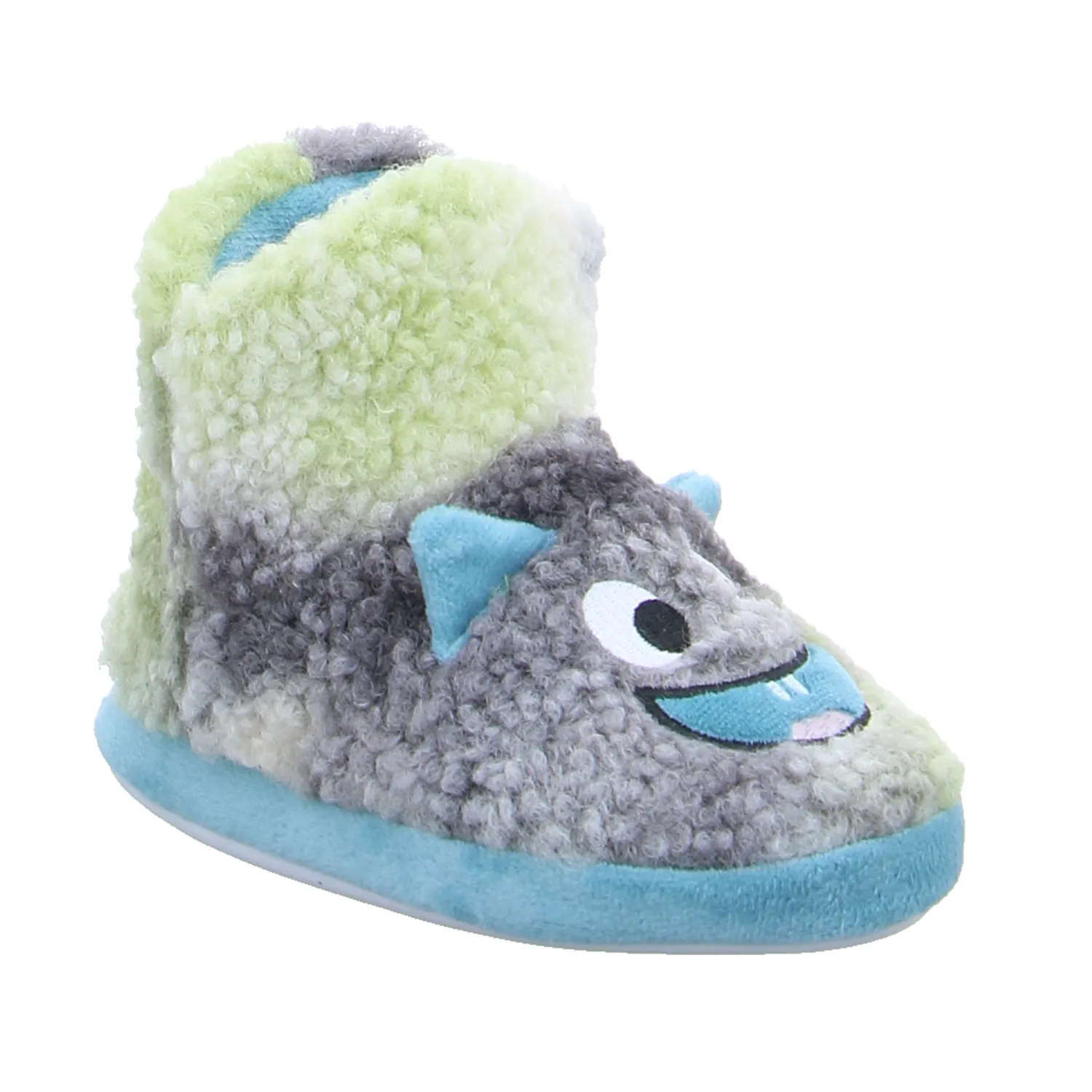 BECKER Kinder-Winterhausschuh Petrol Textil  warmer Hausschuh