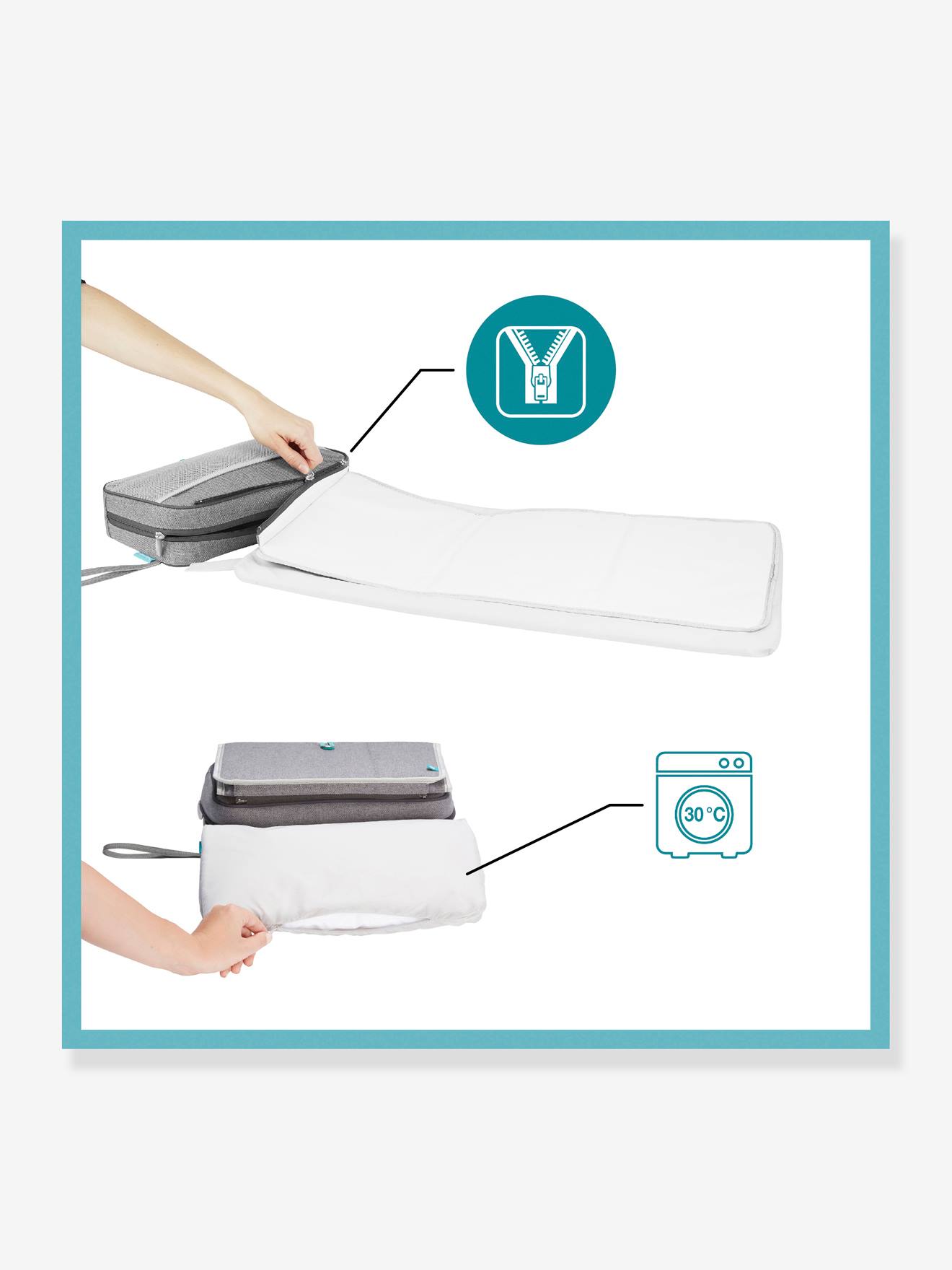 Trocador portátil BABYMOOV Nomadcare, branco claro liso