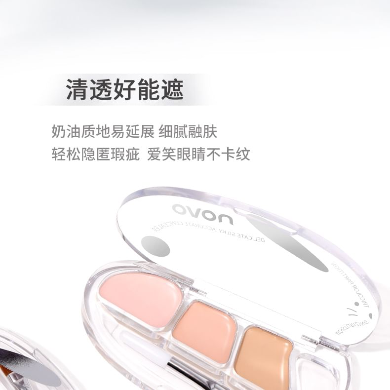 NOVO - Zijdezachte No Trace Triple Color Concealer Palette - 2 soorten