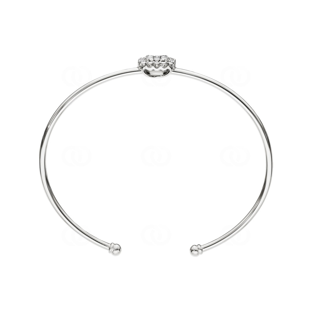 0.50 Karat Diamantarmreif offen 750/18 K Weissgold