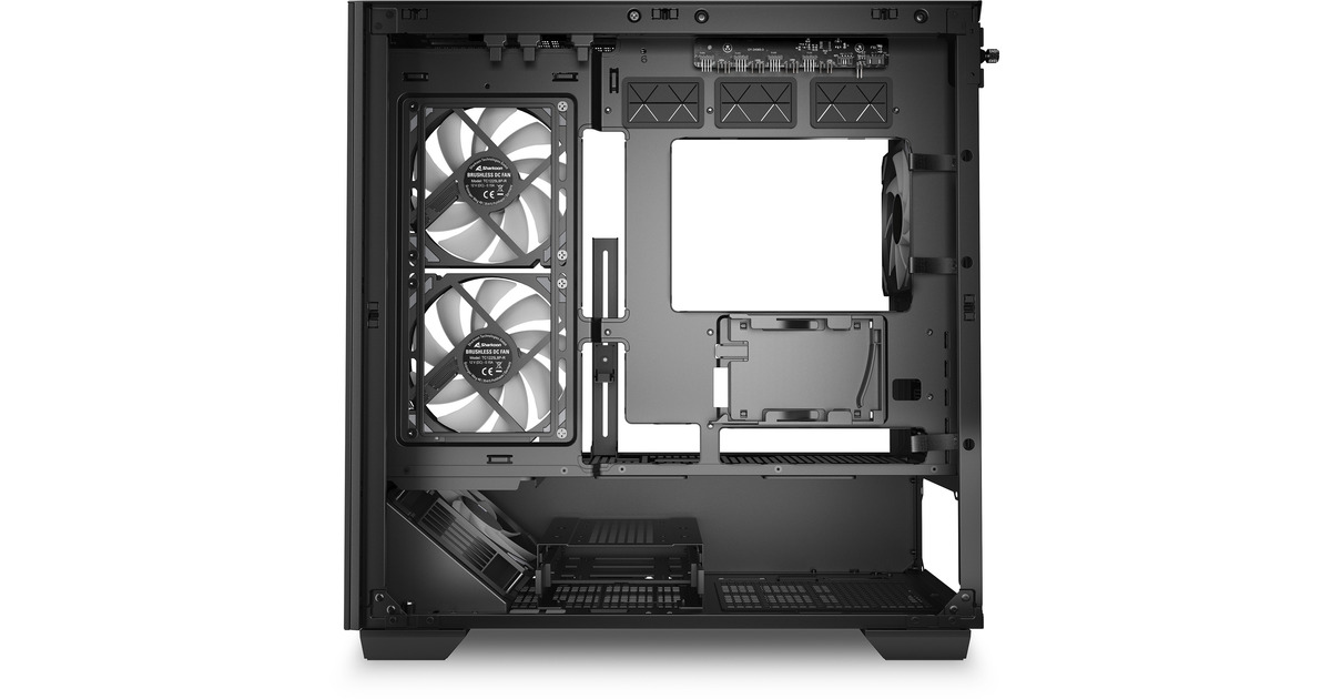SharkoonELITE SHARK CM100 midi tower behuizing  (Zwart | 2x USB-A | 1x USB-C | RGB | Tempered Glass)