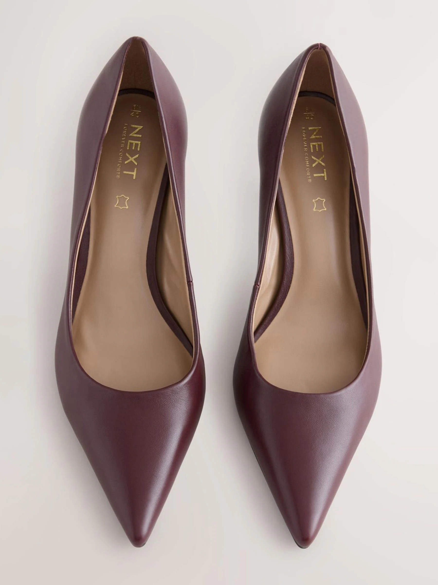 Bordeauxrood - Leren mid-court pumps