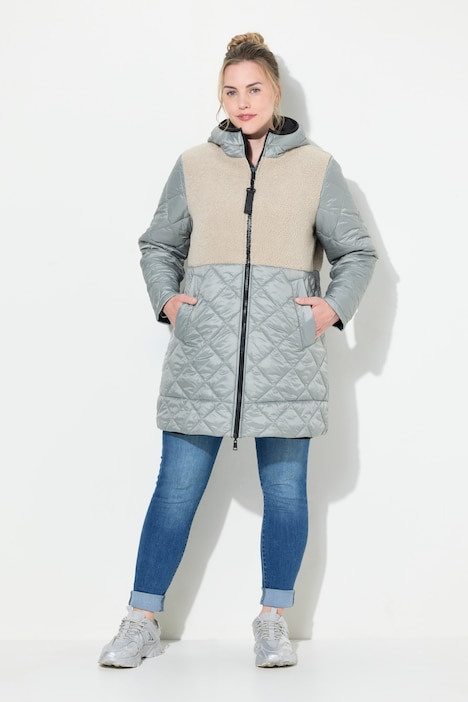 Wendejacke aus Softshell, wasserabweisend, Kapuze