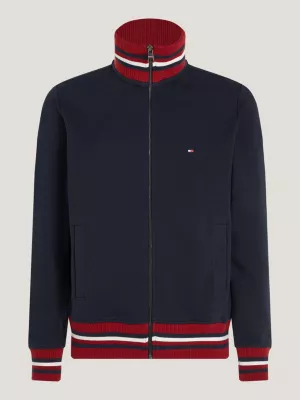 Moletom Global Stripe com gola alta e zíper