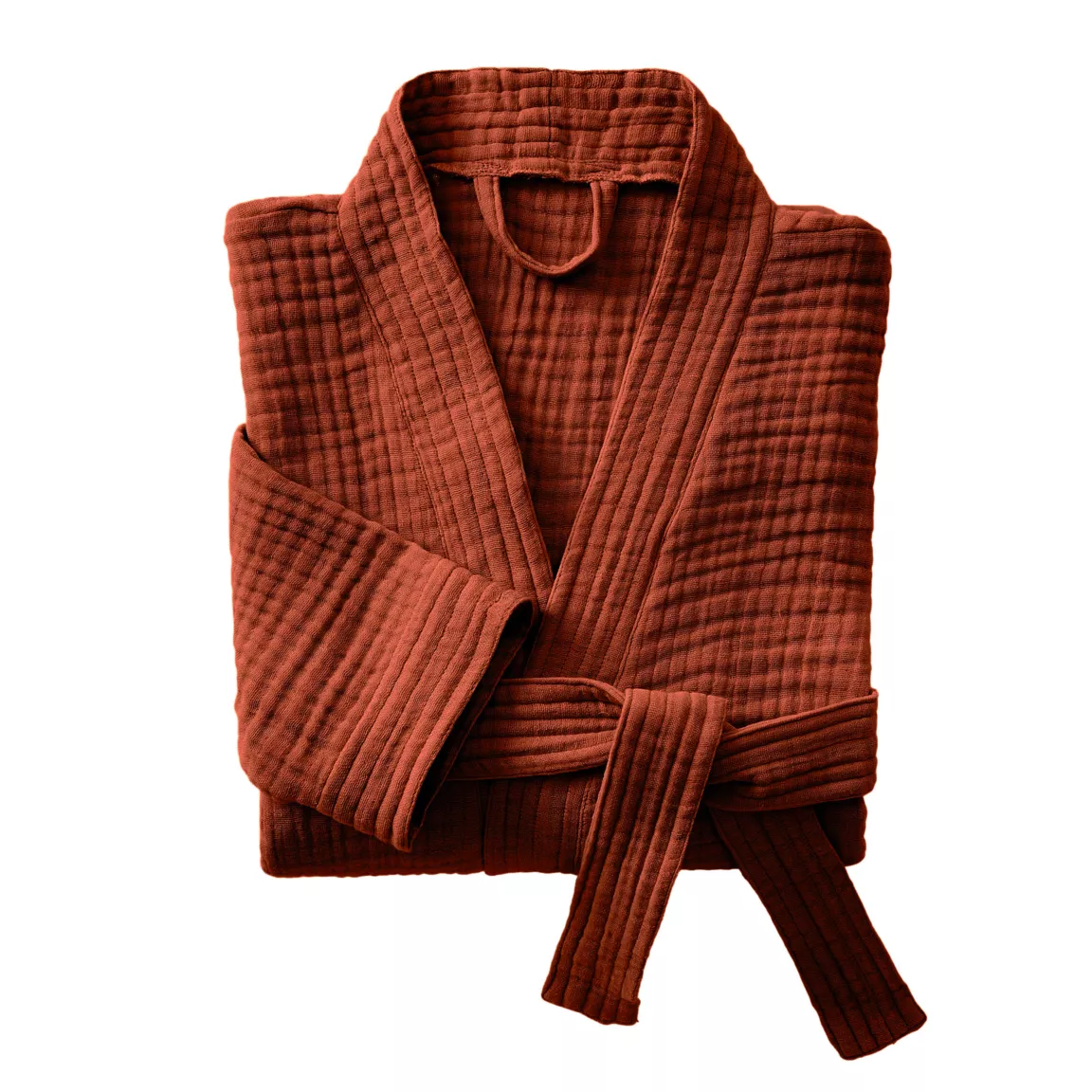 Peignoir de bain gaze de coton S/M Gaïa Terracotta