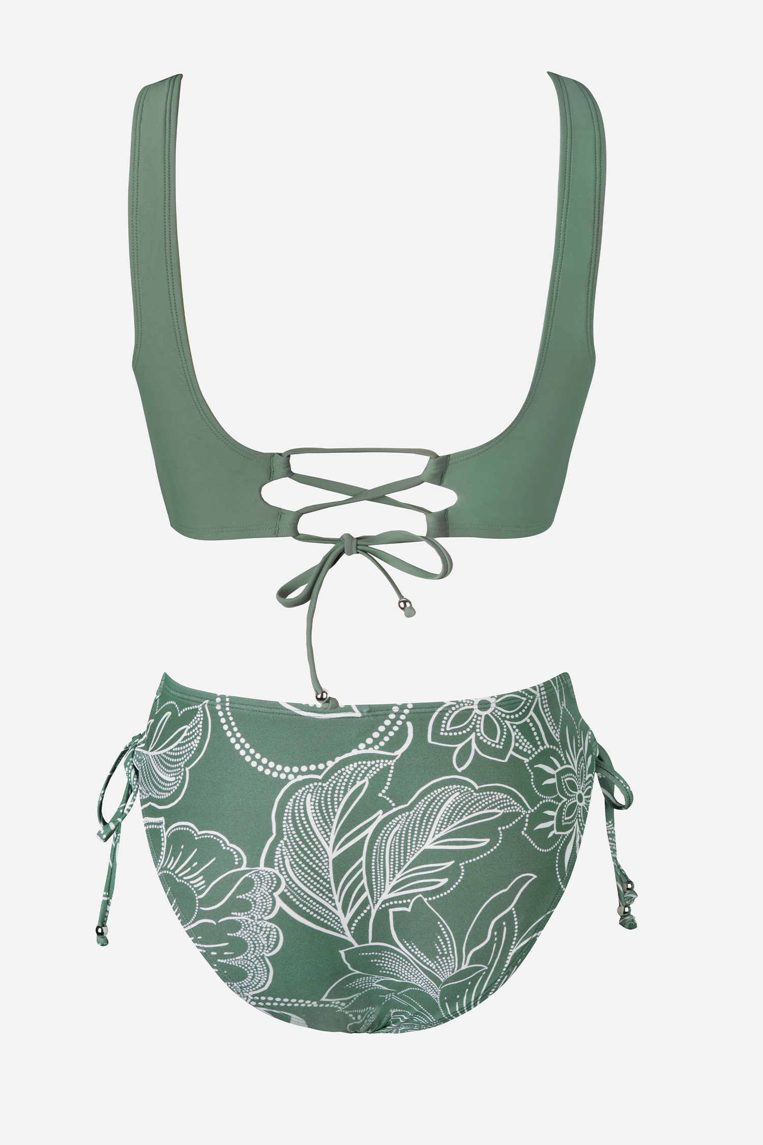 Bikini bralette floral à nouer dans le dos et sur les côtés