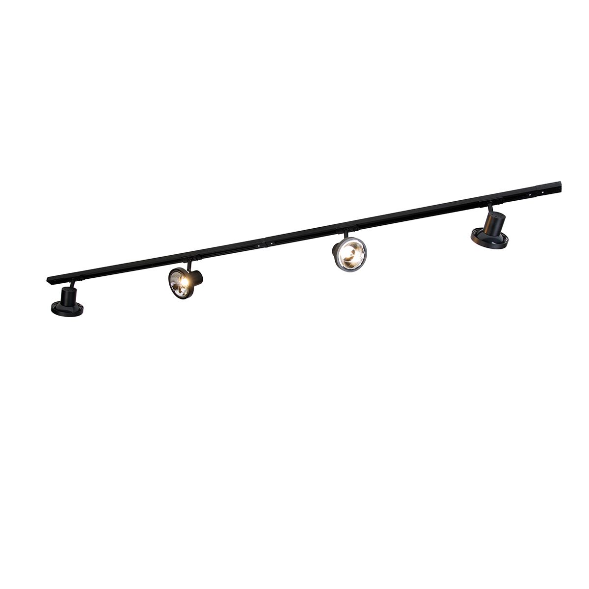 Modern railsysteem met 4 spots zwart 1-fase 200 cm - Iconic Jeany