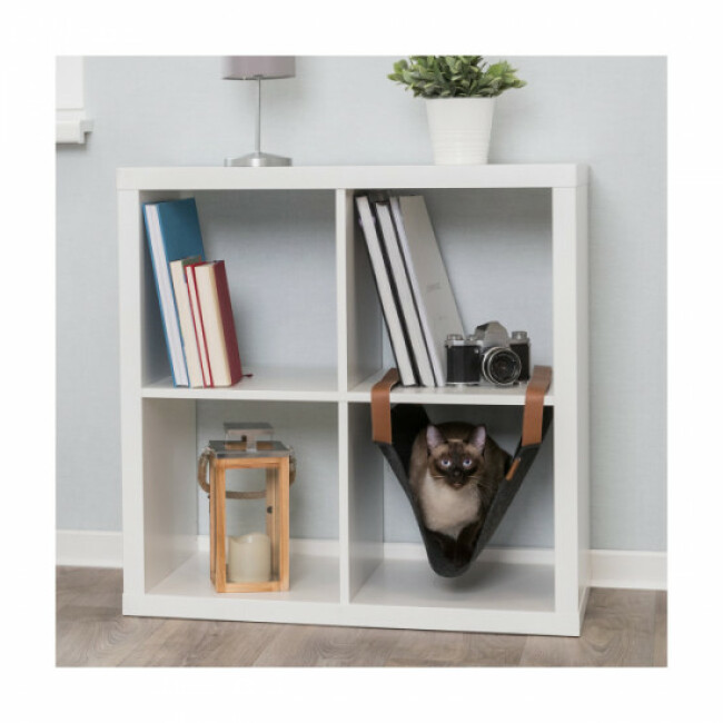 Hamac pour étagère en feutre/aspect cuir pour chat Trixie
