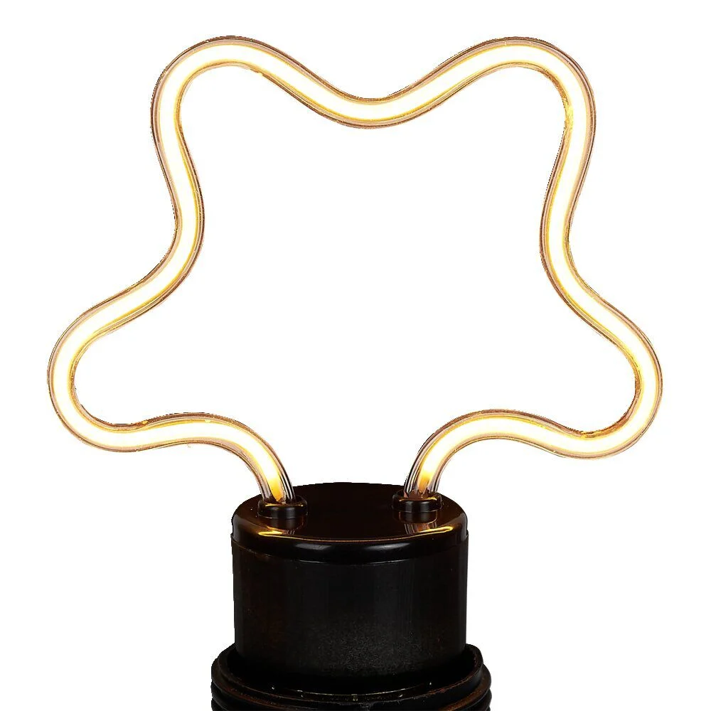Ampoule LED E27 néon forme étoile jaune