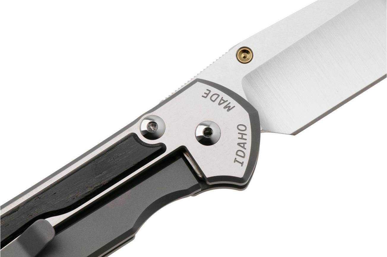 Chris Reeve Large Sebenza 31 L31-1620, Satin CPM MagnaCut, Polished Titanium, Bog Oak Inlay zakmes