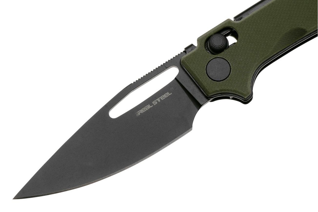 Real Steel Vis 8051GB PVD 12C27, Green G10, zakmes, Jakub Wieczorkiewicz design