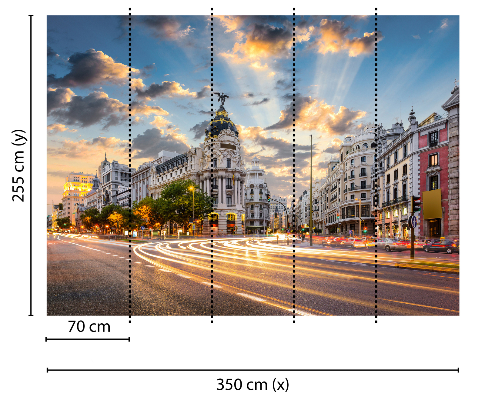 Fototapete DESIGNWALLS - blau-grau - Stadt - 2,55 Meter