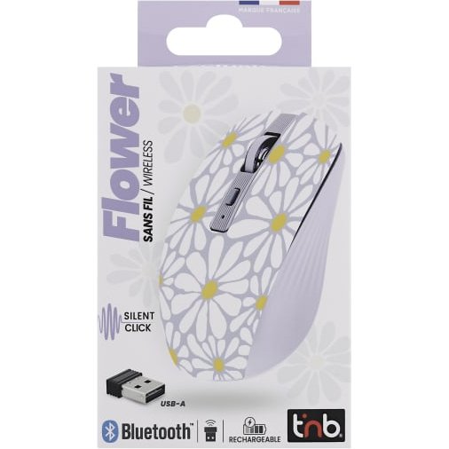 T'nB MWXFLOWER souris Droitier Bluetooth + USB Type-A 1600 DPI