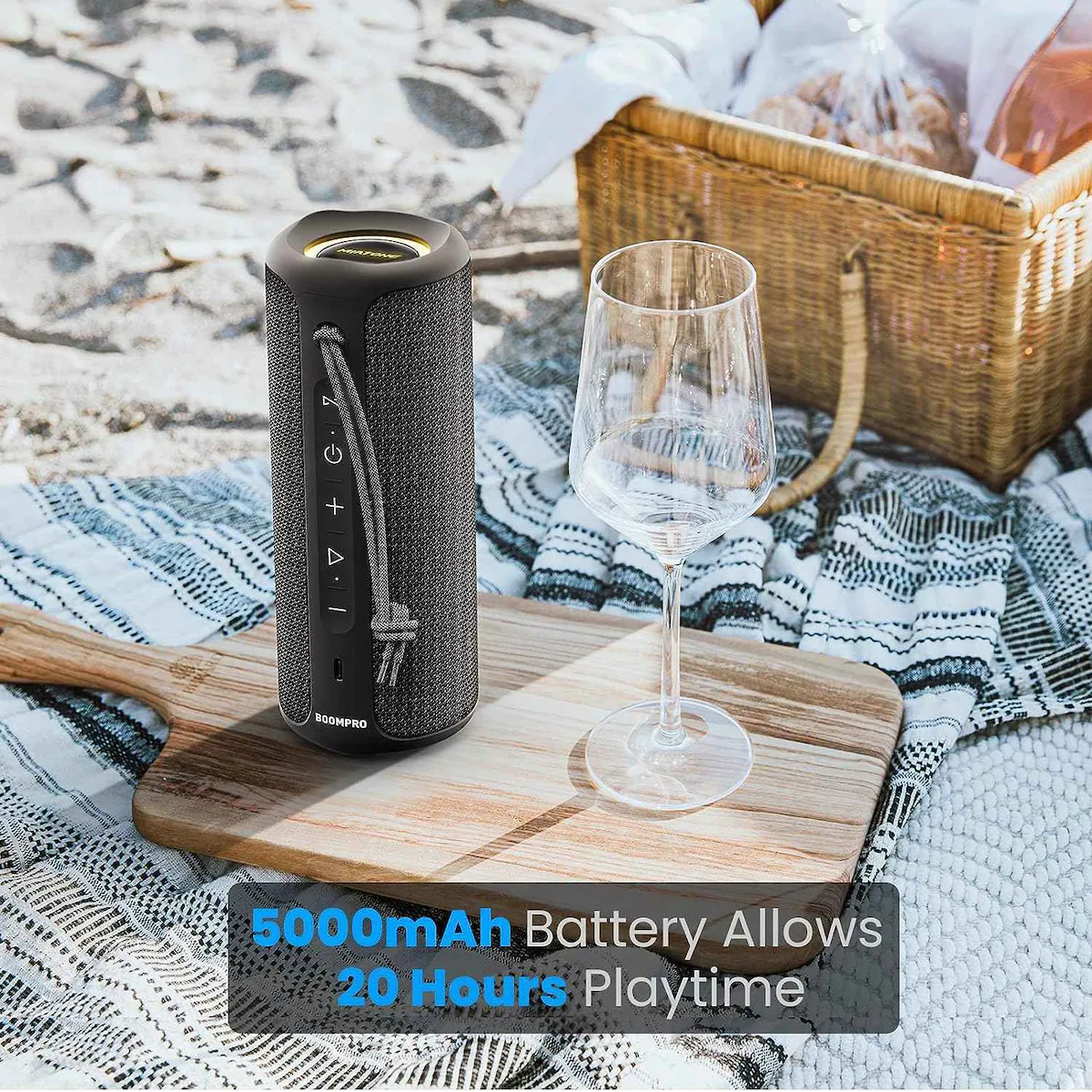 Bluetooth-høyttaler 36W bærbar høyttaler med stereolydbase, Bluetooth 5.3 trådløs IP7x vanntett høyttaler