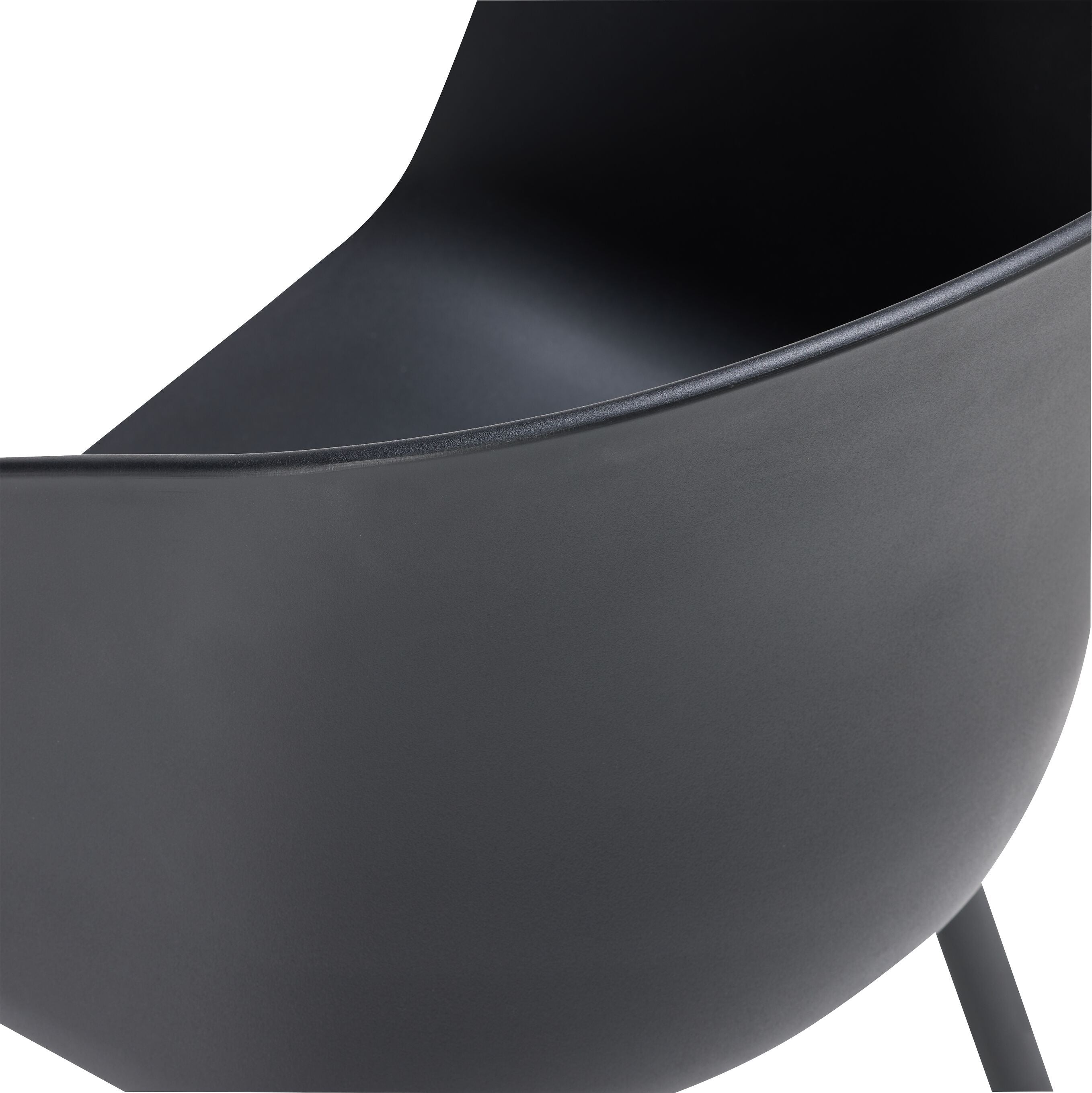 GIANNI m.AL Kunst. schwa, Drehfuss schwa - Schwarz / B: 52.0 cm x T: 55.0 cm x H: 83.5 cm