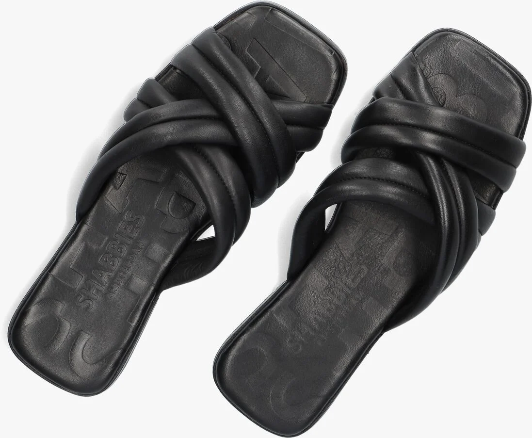 SHABBIES zwarte shabbies slippers 170020249