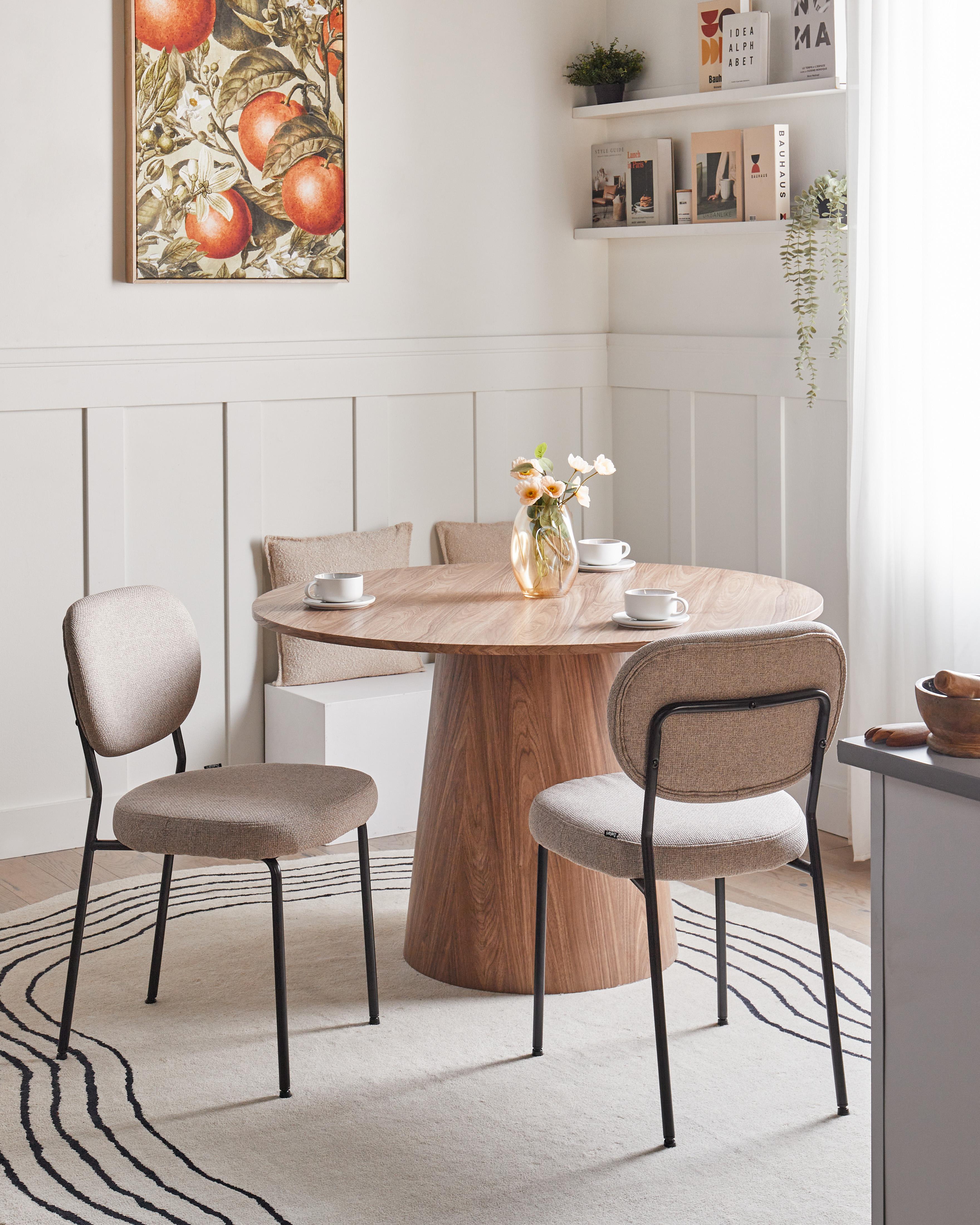 Set van 2 eetkamerstoelen LOLETA Stof Lichtbruin