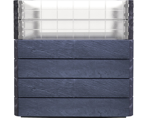 Klassieke verhoogde tuinbak GARANTIA ERGO Quadro Turbo L 75 incl. Flora waterbesparend systeem 80 x 80 x 75 cm steen