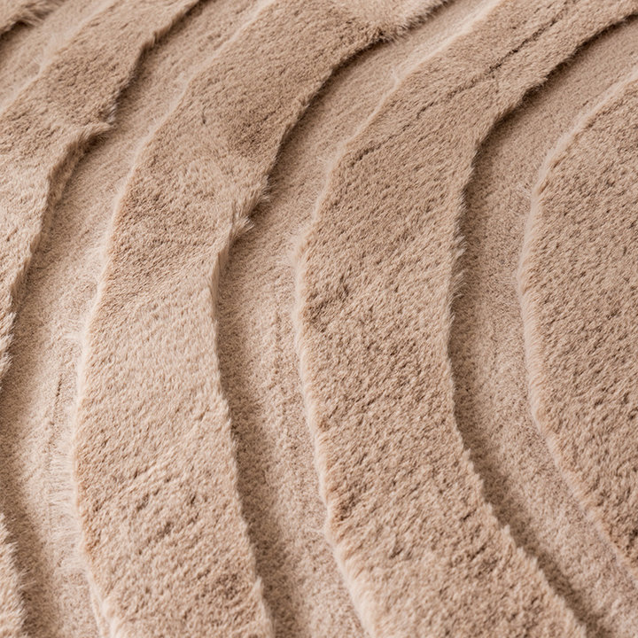 Rond hoogpolig vloerkleed - Carvy Arches Taupe