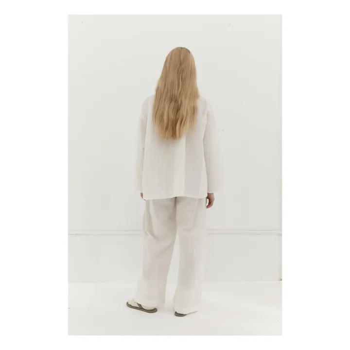 Deiji Studios Ensemble Relax Seersucker Coton Bio | Blanc