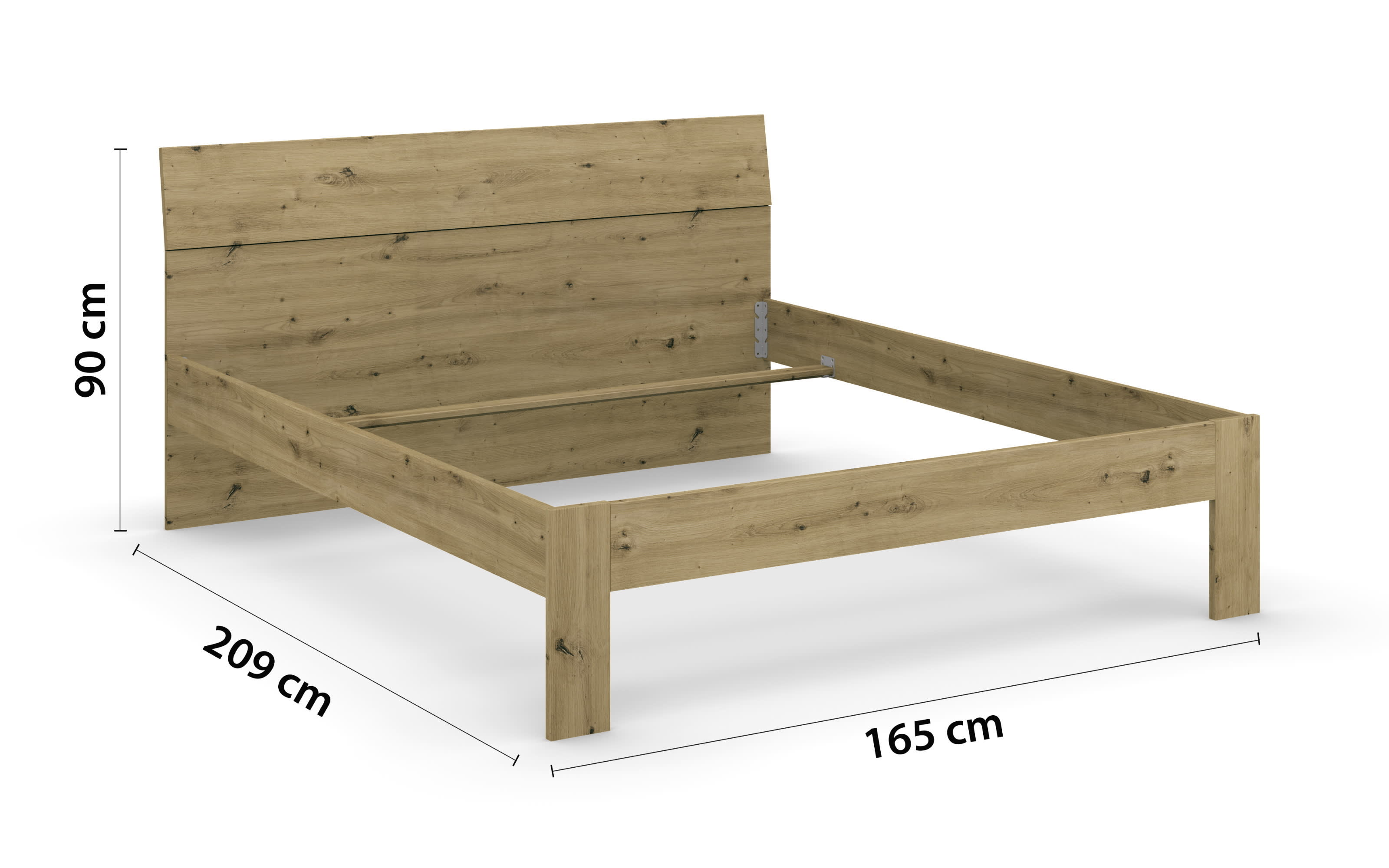 Bett 605T Allrounder, Eiche Artisan Nachbildung, 160 x 200 cm