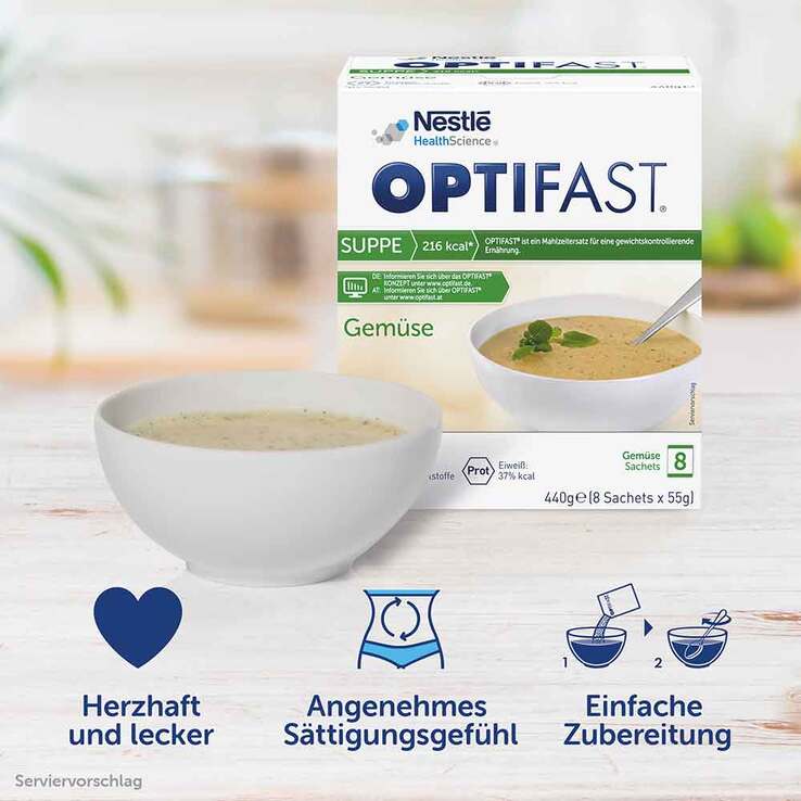 Optifast Suppe Gemüse Pulver, 8X55 g
