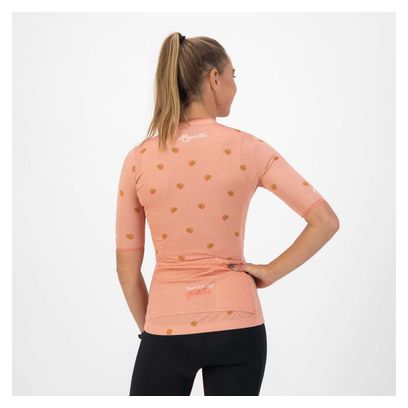 Maillot Manches Courtes Velo Rogelli Fruity - Femme - Corail