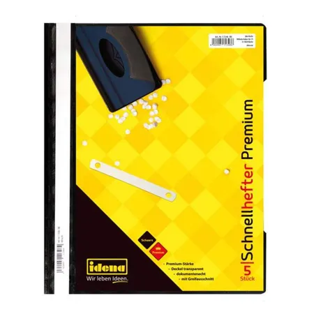 Idena Schnellhefter A4 PP 5er Premium schwarz