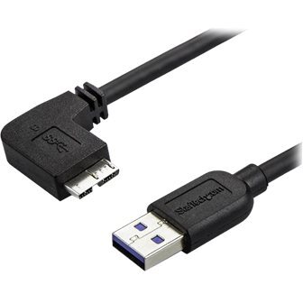 StarTech.com Câble Micro USB 3.0 slim - USB-A vers Micro-B à angle gauche de 1 m - M/M