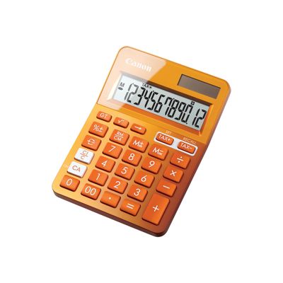 Calculatrice de bureau Canon LS- 123K - 12 chiffres - alimentation batterie et solaire - orange