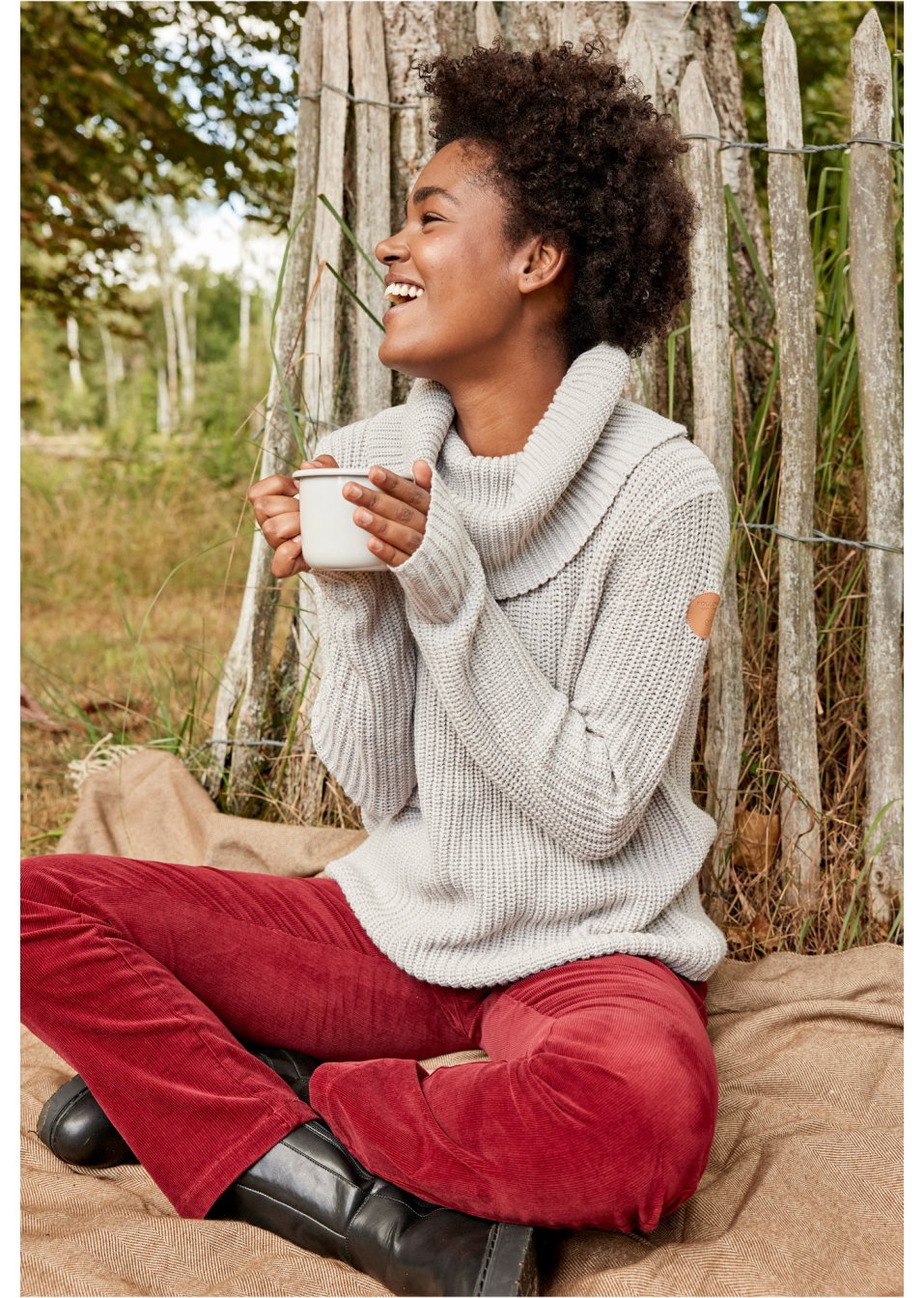 Pull en grosse maille avec col large