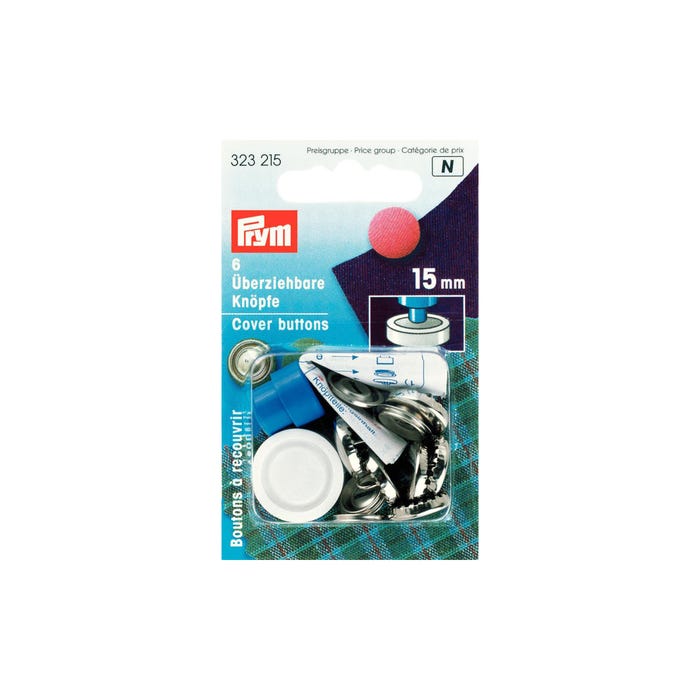 Prym-6 overtrekbare knopen messing 15 mm