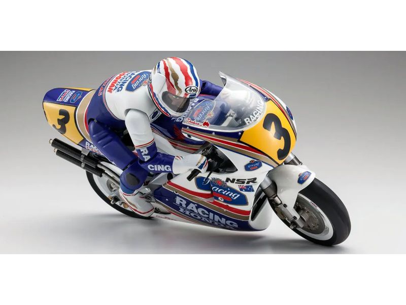 Kyosho Motorrad Honda NSR500 1991 Bausatz, 1:8 Scale RC-Motorrad Bausatz «hanging on racer»